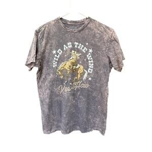 American Highway Retro Cowgirl Tee – Purple Acid Wash – Size Medium